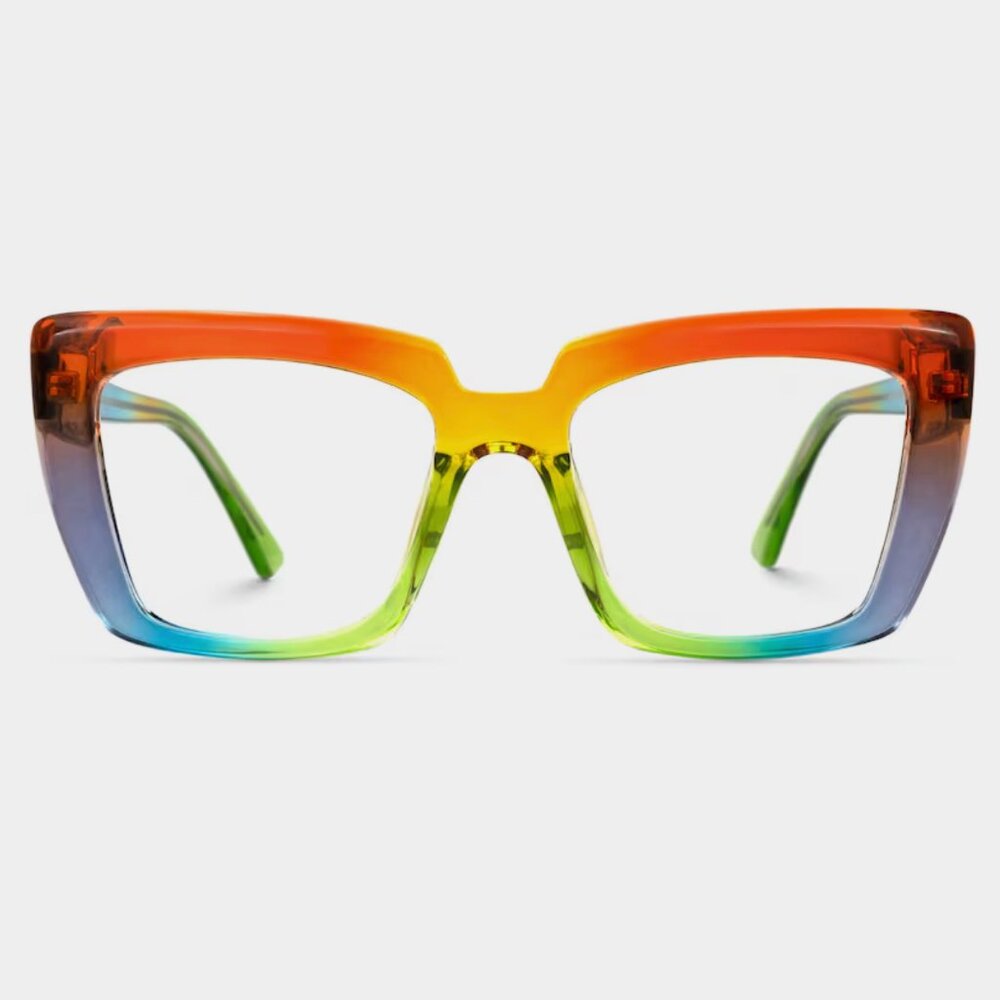 Rainbow Cat-Eye Glasses (Prescription Lenses)